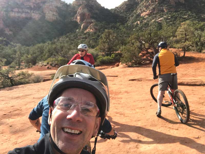 four men out on mountain bikes in Arizona
